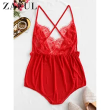 ZAFUL кружевное Прозрачное нижнее белье с открытой спиной, женское Сексуальное Кружевное Белье для сна, боди, нижнее белье, комбинезон, пижама, нижнее белье, ночное белье