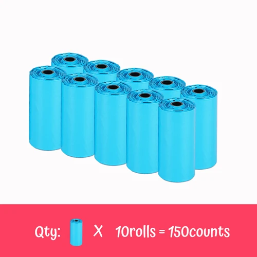 JOOYPET биоразлагаемый пластиковый мешок для мусора для собак - Цвет: Blue 10Rolls
