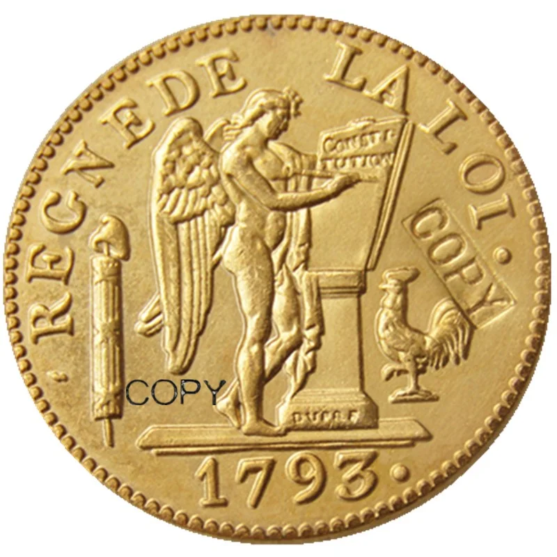 Франция 1793A 24LIVRES Позолоченные копии монет