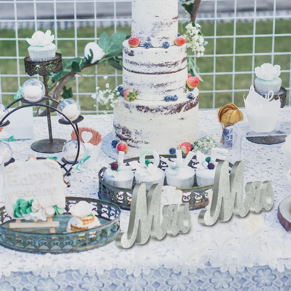 Большой mr. And Mrs Signs Милая Свадебная вечеринка столешница деревянные буквы дисплей