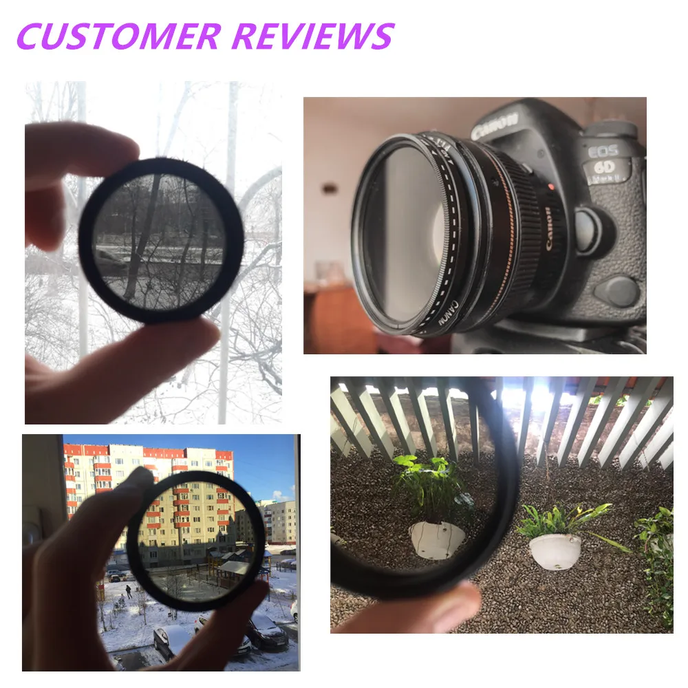 SLR DSLR Camera Variable ND Filter Neutral Density Fader Adjustable ND2-400 37 40.5 43 46 49 52 55 58 62 67 72 77 82 86 mm 5
