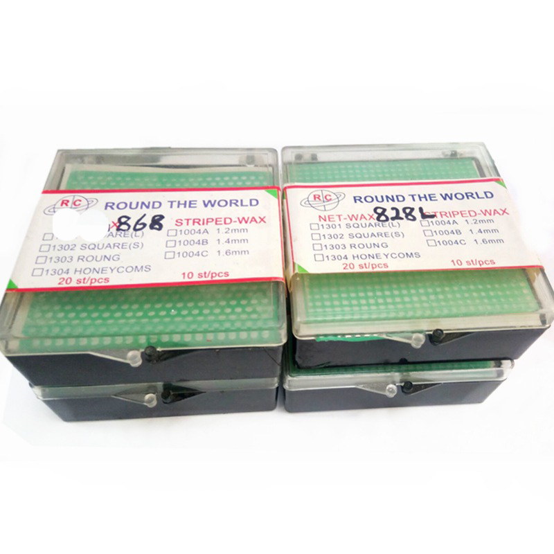 Dental Lab Material Dental Wax Mesh Wax Net Round Hole Square Grid Clasp Shape Wax Sheet For Cast Metal Partial Design1 Box
