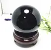 50-200mm Natural Black Obsidian Sphere Large Crystal Ball Healing Stone+Pedestal 6