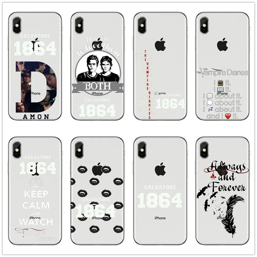 

Vampire Diaries Claro Stefan Damon Salvatore transparent TPU soft phone case for iPhone 11 Pro Max X XR XS Max 8 7 6s 6Plus 5