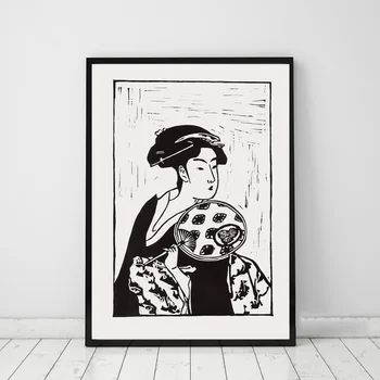 

Japanese Geisha poster Canvas Art Print Wall Pictures for Living Room No Frame
