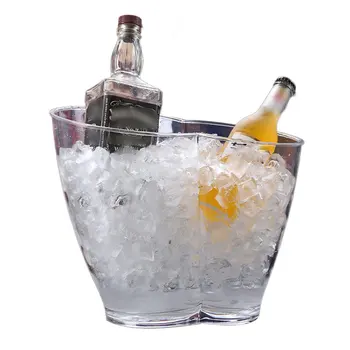 

New Food Grade Acrylic Material Plastic Transparent Ice Bucket Hygienic Bar Champagne Barrel Wine Beer Barrel Ktv