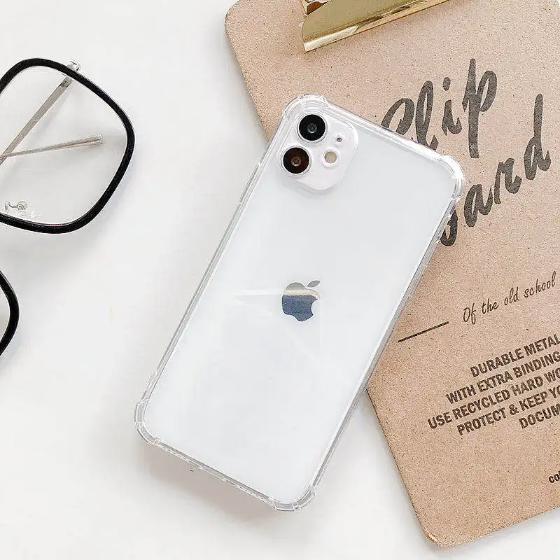 Противоударный чехол для iPhone X XS Max XR 10 11 12 Mini 5 6S 7 8 Plus SE мягкий прозрачный с