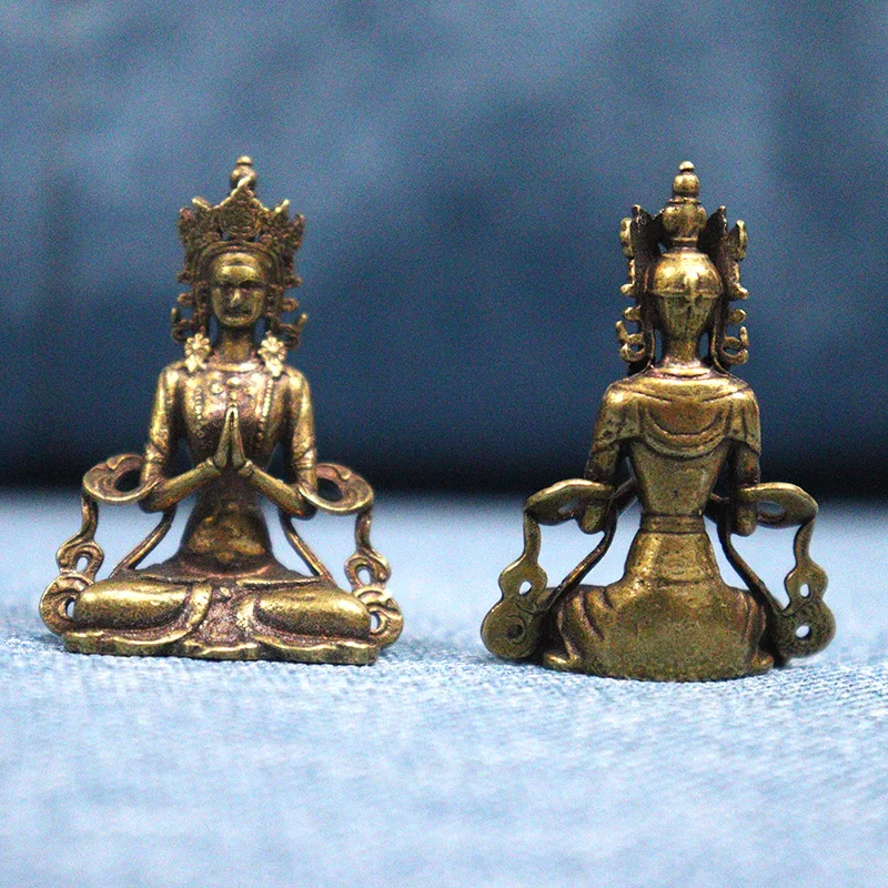 Solid Copper Mini Guanyin Buddha Statue (4)