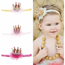 Европа и Америка,, жемчужная стерео Корона, детская лента для волос, кружевная Цветочная корона, головной убор, детский головной убор