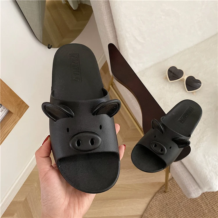 2020 New Men/ Women Cartoon Pig Slippers Female Summer Couple Cute Home Indoor Bath Non-slip Bath Room Sandals And Slippers