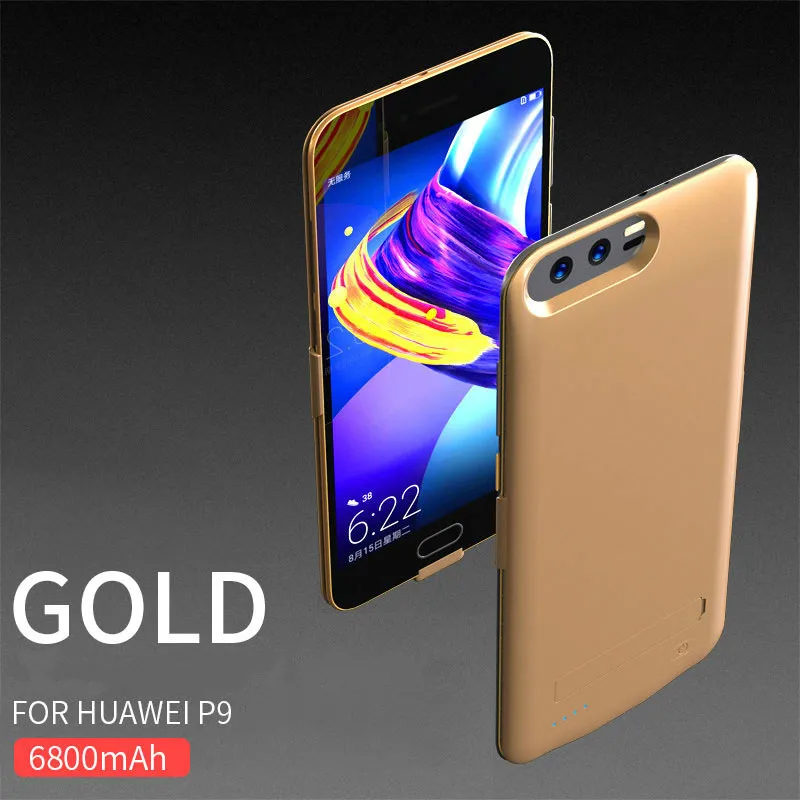 Neng 6800 мАч чехол для внешнего зарядного устройства для huawei P9 P10 аккумулятор портативный внешний аккумулятор чехол для huawei P9 P10Plus - Цвет: Gold  For P9