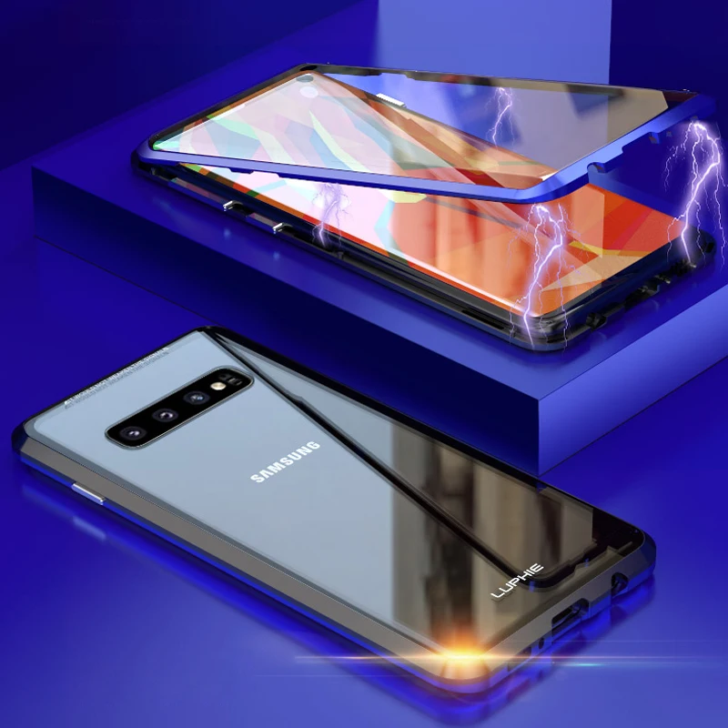 Full Body Protective Case For Samsung Galaxy S10 Plus S9 Note 10 9 Pro Magnetic 360 Bumper Cover Tempered Glass |
