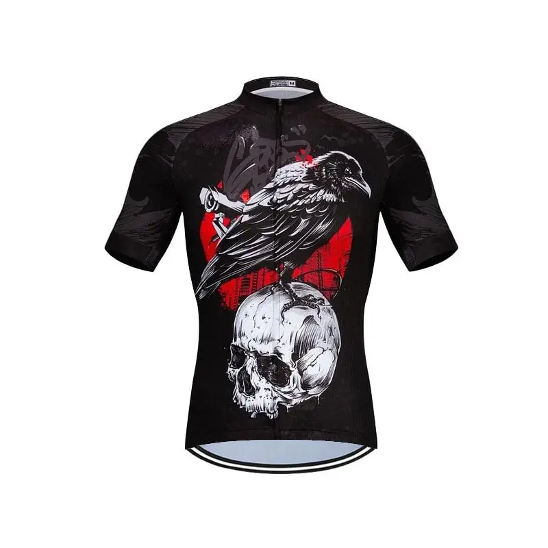 thumbnail image 1 of Camiseta de ciclismo con calavera blanca Moxilyn, ropa de ciclismo de manga corta para verano, transpirable y de secado rápido, ropa de ciclismo de montaña, 1 of 5
