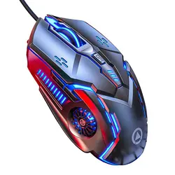 Mouse gamer com fio, mouse mudo com luz colorida usb para jogos em computador pc notebook
