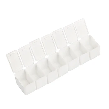 

7 Grids White Plastic Storage Jewelry Case Box Organizer Boxes for Packing Jewelry Accessories