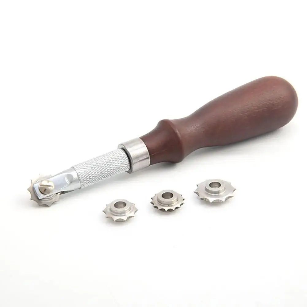 DIY Leather Craft Over Stitch Line Marking Wheel Gear Roulette Spacing Tool Leathercraft Spacing Sewing Tools 3/4/5/6mm leather sewing kit leather tools leather craft tool kit leather craft tools leather craft tool