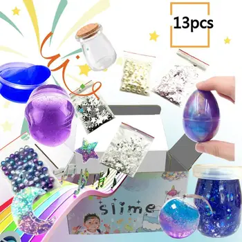 

Kuulee 13Pcs/Set Soft Clay Diy Slime Kit Puzzle Toys Stress Relievers for Kids