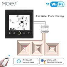 WiFi термостат контроллер температуры ЖК-сенсорный экран подсветка для водяного пола с подогревом работает с Alexa Google Home