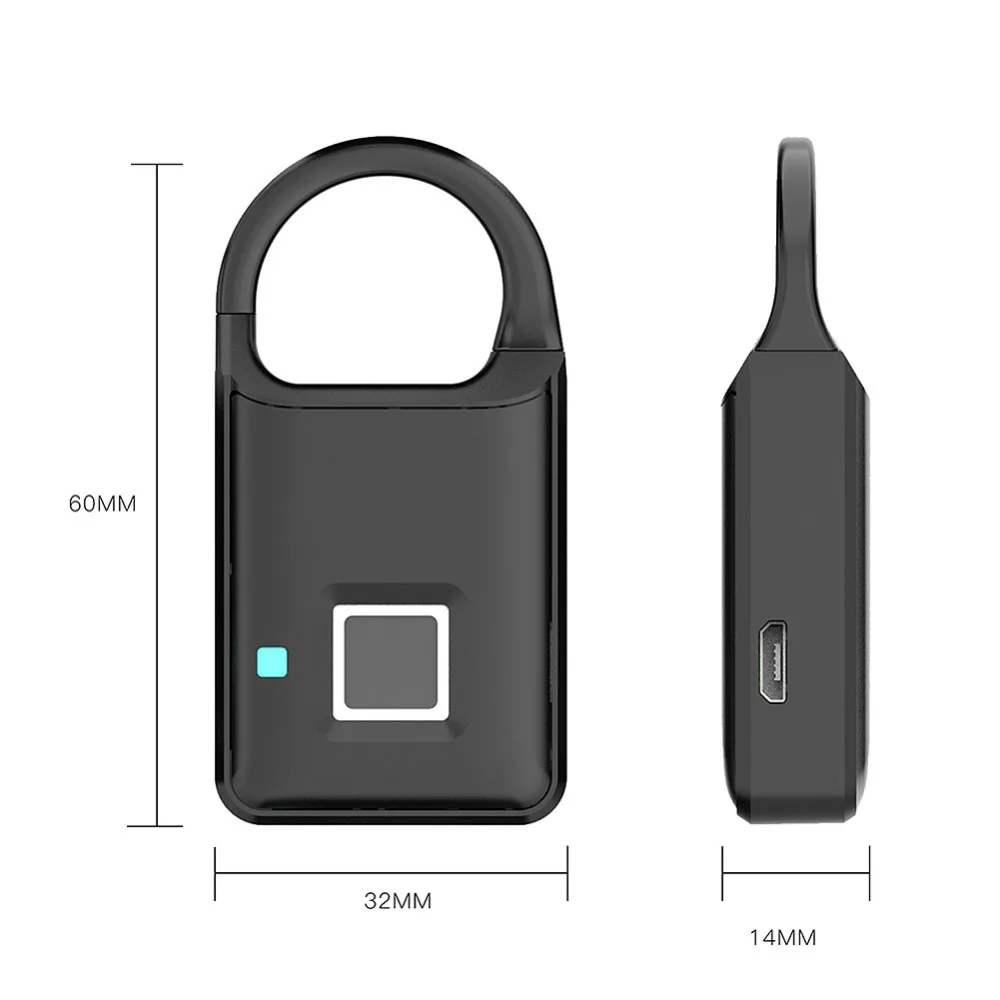 Безопасность Keyless USB Перезаряжаемый дверной замок с идентификацией через отпечатки пальцев отпечаток пальца Смарт Быстрый разблокировка цинковый сплав металлический электронный замок