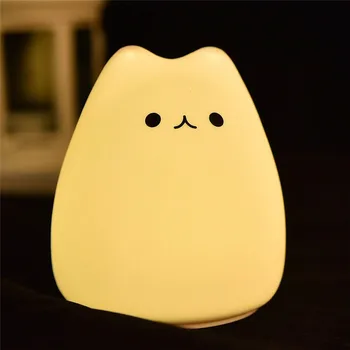 

3D LED Night Light Silicone Cat Animal Touch Sensor Table Lamp 7 Colors 2 Modes Christmas Lights baby Gifts USB rechargeable