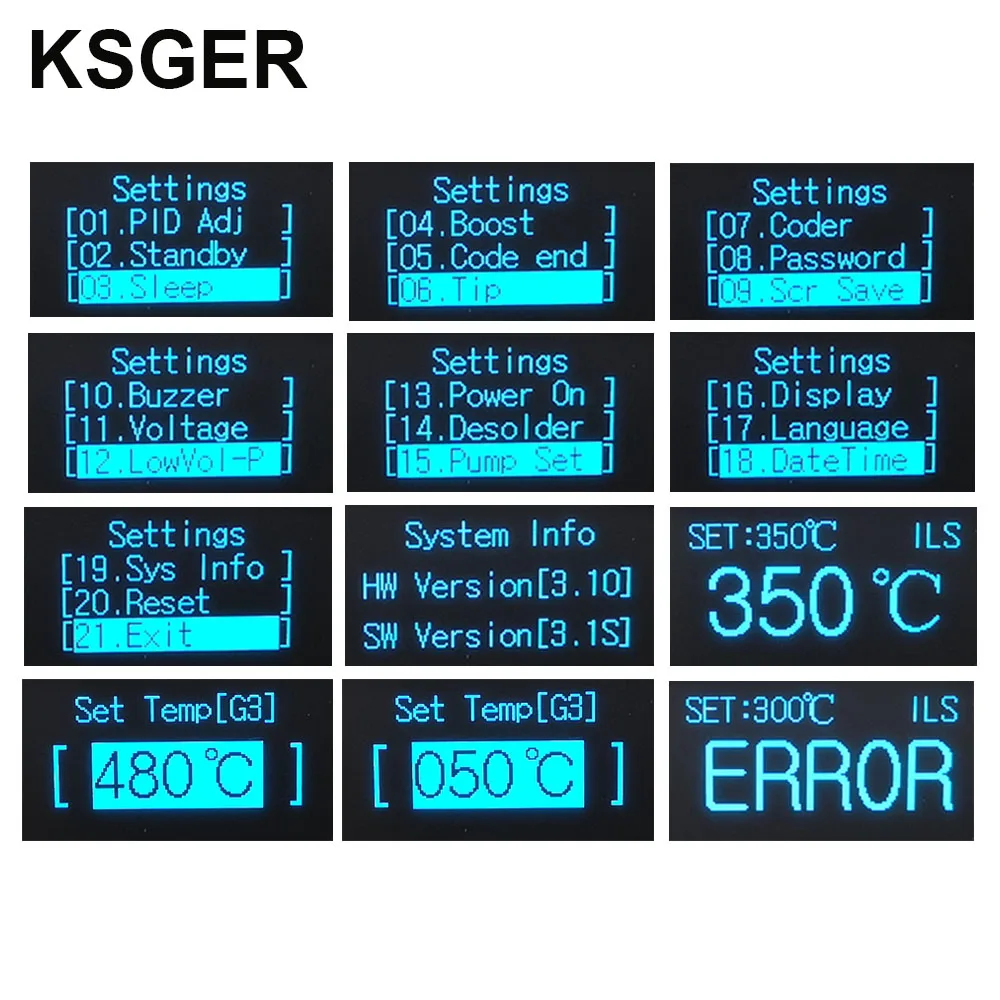 Soldering Iron Kit Electric Soldering Iron Soldering Iron Set Soldering Iron Soldering Iron Stand KSGER T12 V3.1S Soldering Iron Station OLED STM32 Welding Tools Electric Iron Tips Auto-sleep 70W 1.3 Inch Screen AC100-260V