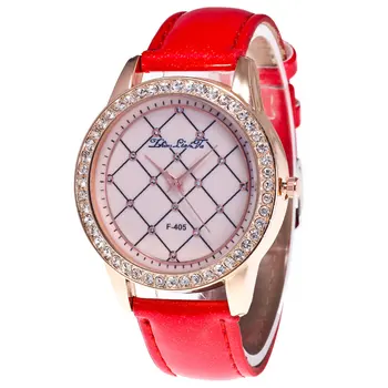 

Women Fashion Quartz Watches Casual Plaid Printing Round Dial Leather Strap Watches Classic Couple Watches LL@17