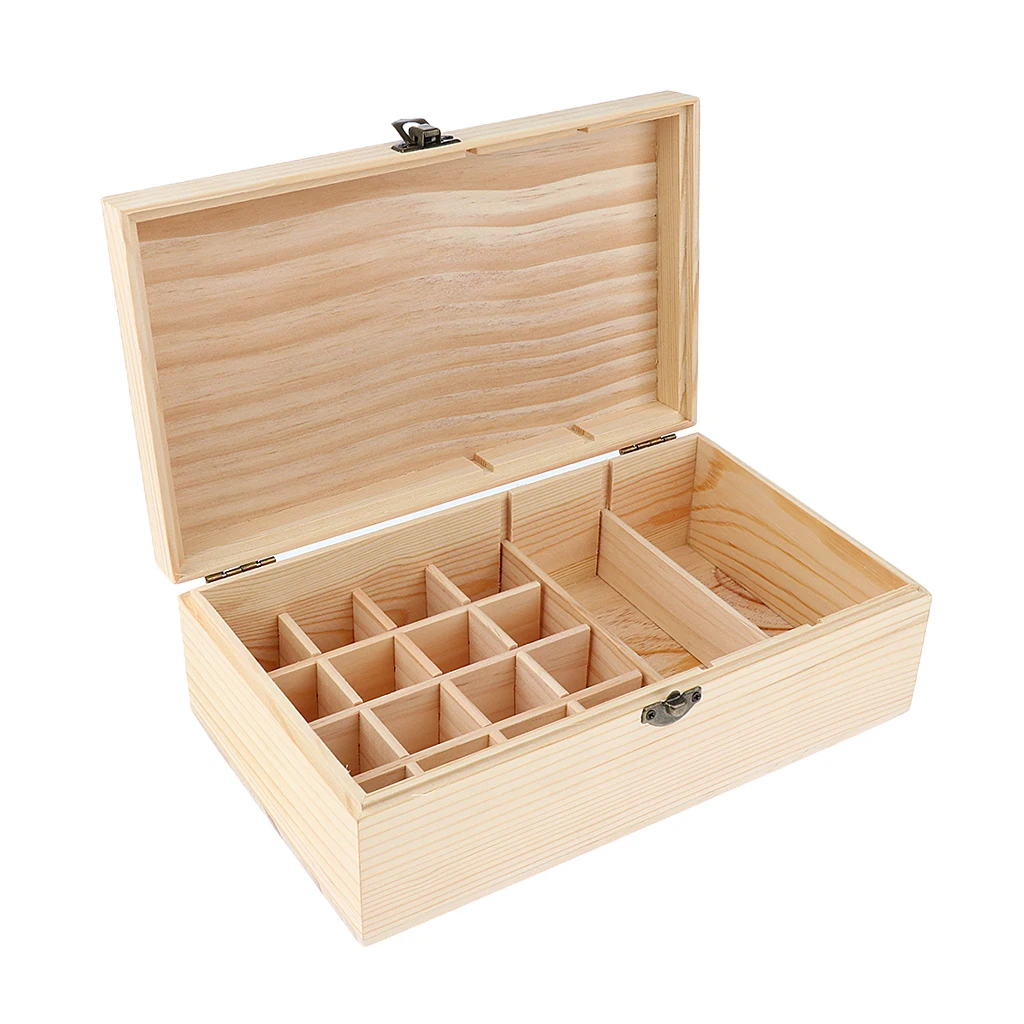 2Pcs Perfume Vials Essential Oil Display Storage Carrying Wood Case Box and Stand Holder Set for Roller Bottle Dropper Bottles