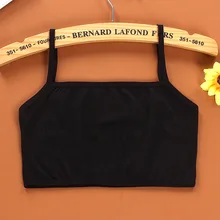  4Pc/Lot Kids Underwear 100% Cotton Girls Tank Top Candy Color Undershirt Girls Singlet Baby Camisole Bra Tops Sport 