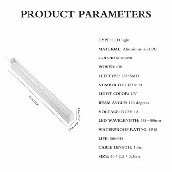 

Disinfection UV Lamp USB Sanitizing Wand Portable Sanitizer Light Antibacterial Light