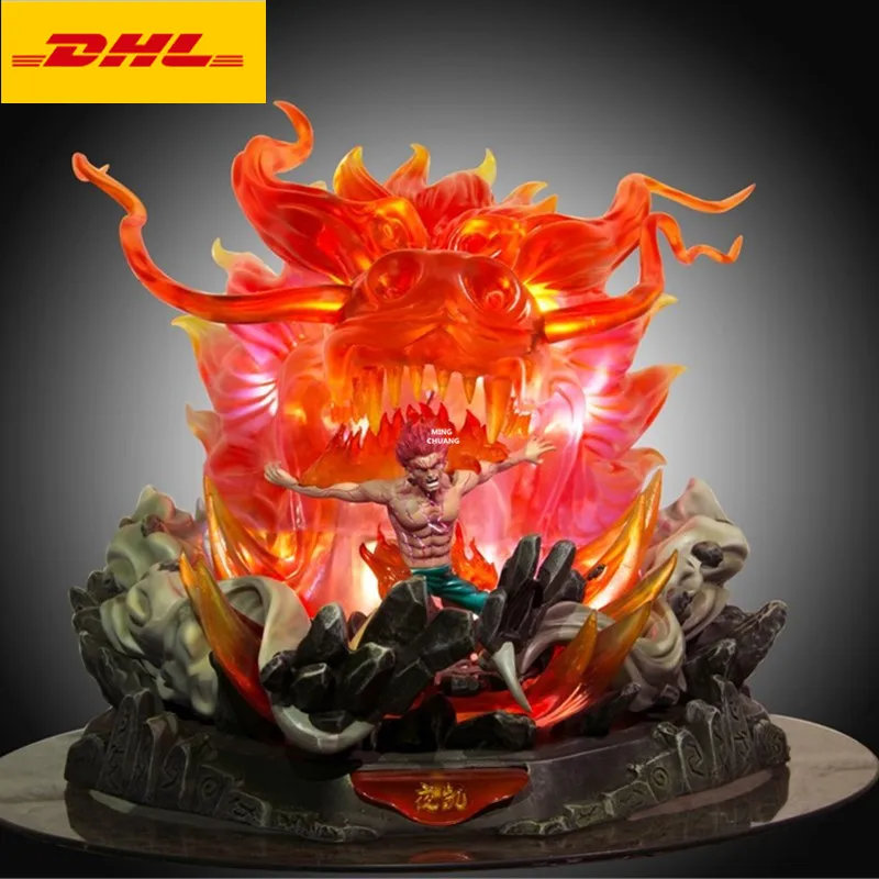 

21" Naruto Statue Might Guy Bust Eight Dun Armour Night kay Full-Length Portrait With LED Light GK Action Figure Toy 53CM V437