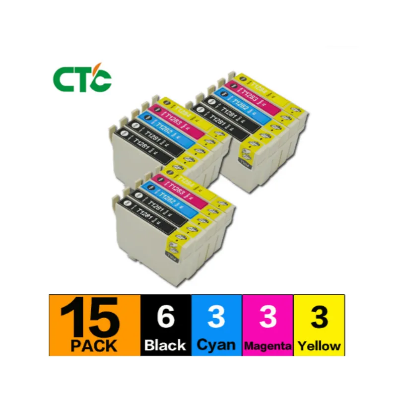Картридж для принтера stylus S22 SX130 SX125 SX235W SX435W SX425W BX305F BX305FW 15 T1281 T1282 T1283 T1284|Чернильные