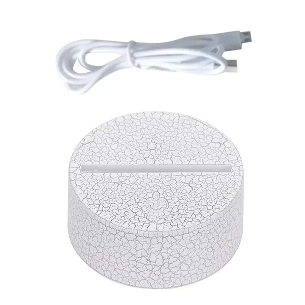 

Modern USB Cable Night Light Switch Tactile Acrylic 3D Led Night Lamp Assembled Base For Home Bedroom Decor