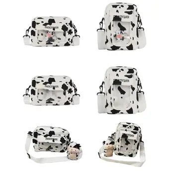 

Women Girls Cartoon Cow Print Shoulder Crossbody Bag Lady Tote Satchel Purse Shoulder bag