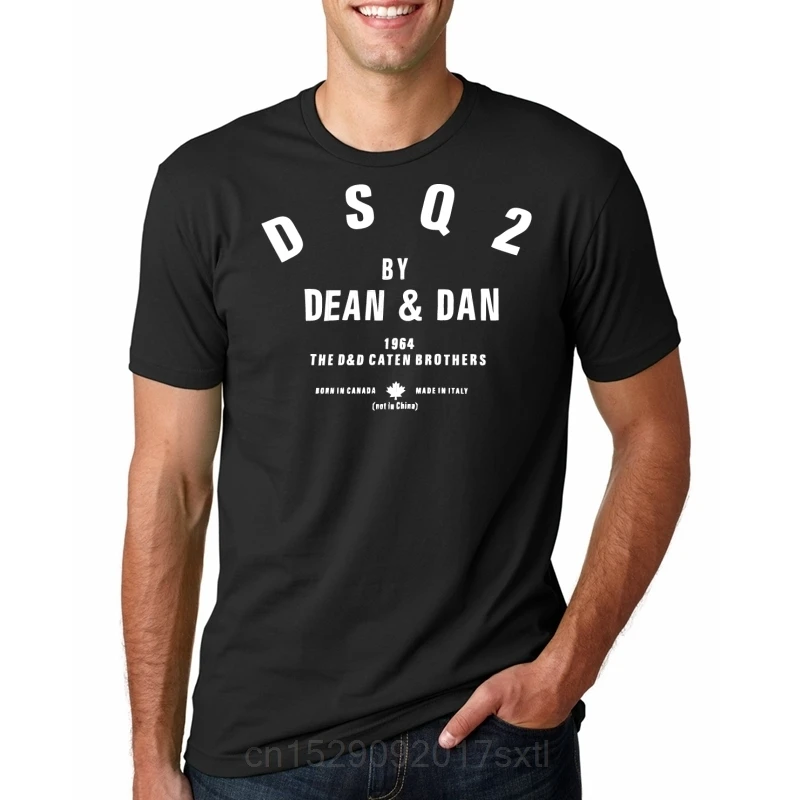 Забавная Мужская футболка, белая футболка, черные футболки, новинка Dsq2, унисекс, Мужская футболка с коротким рукавом, Приталенная футболка, Повседневные базовые футболки - Цвет: BLACK