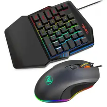 35 кнопок Одноручная клавиатура мышь цветная подсветка игровая клавиатура Поддержка различных игр