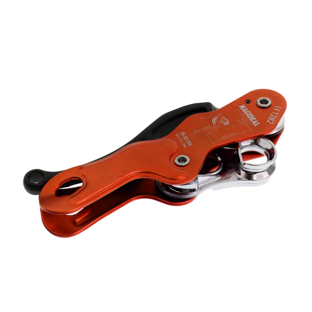 Rock Climbing Stop Descender Rappelling Anti-Panic Belay Devices for 10-12mm Rope Rescue Equipment Hand Control Gear Orange