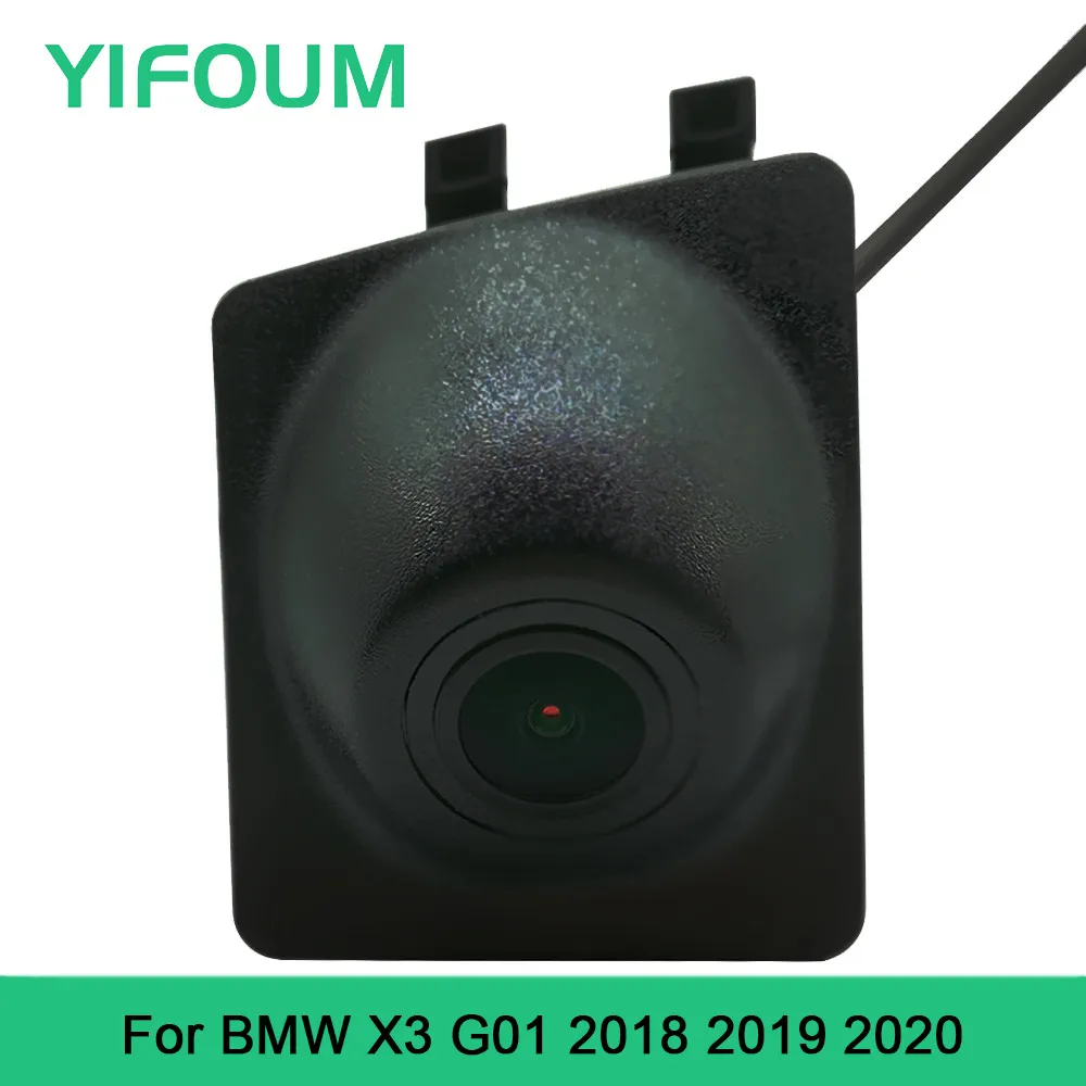 YIFOUM HD CCD 자동차 전면보기 주차 야간 투시경 BMW X3 G01 용 포지티브 방수 로고 카메라 2018 2019 2020