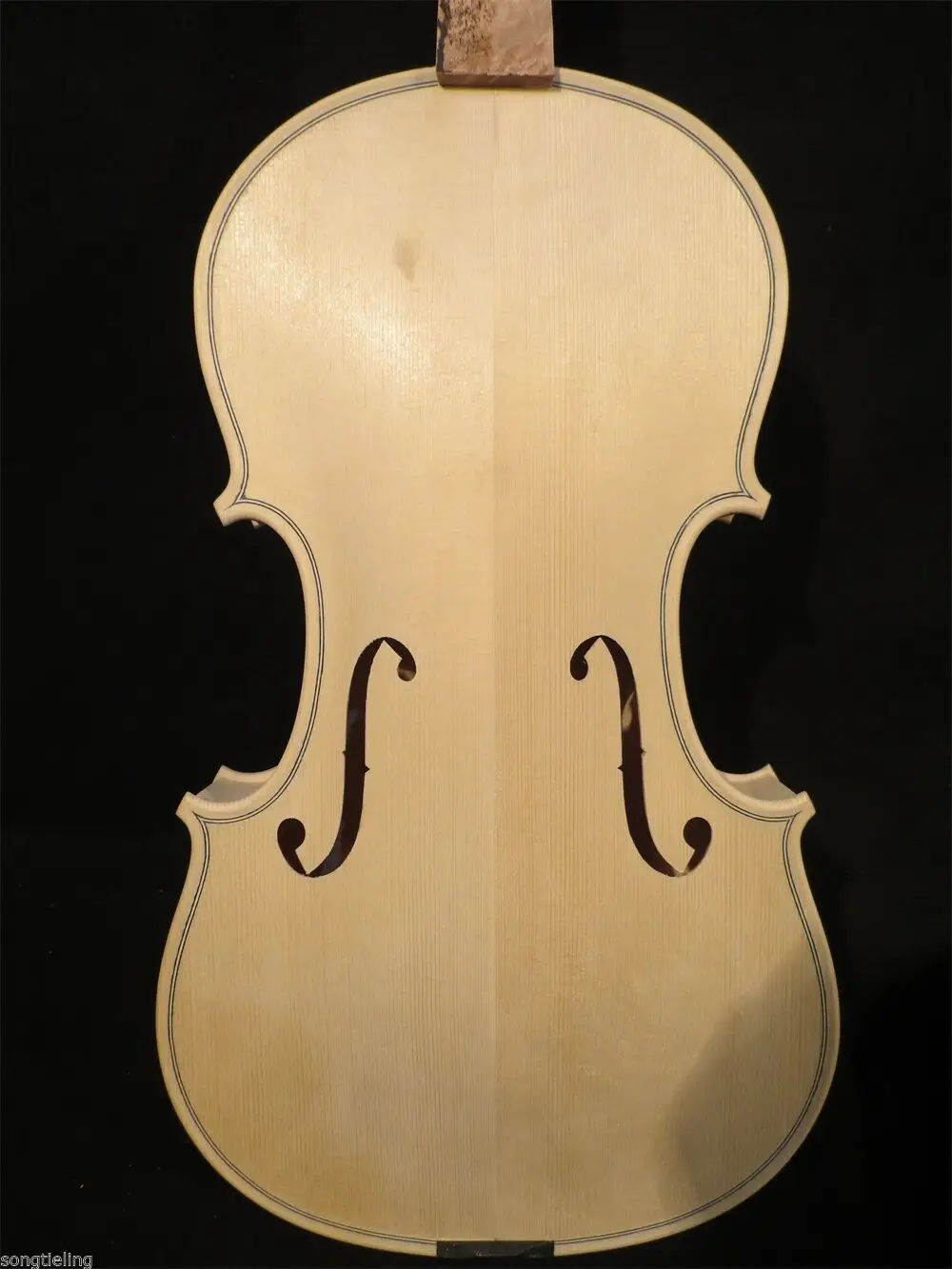 Strad стиль необработанные 5 струн человек голова скрипка 4/4, Пламя клен обратно