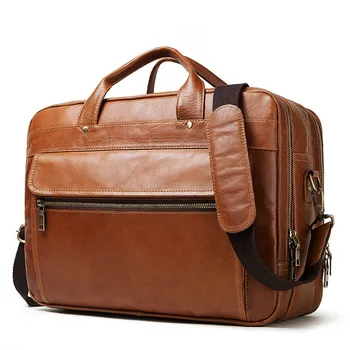 

Men Business Leather Bag Men Office Bags For Men Genuine Leather Leather Laptop Bag 15.6 Inch Maletines Hombre Trabajo