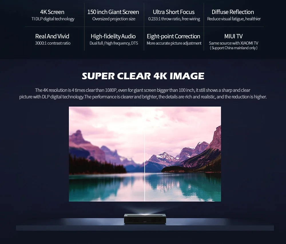 Formovie 4k проектор домашний Театр лазерный телевизионные проекторы 2000 ANSI люмен 3D