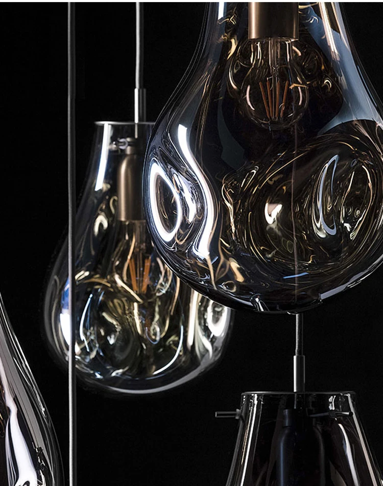 Led Modern Simple Lamp Vintage Hotel Silver Glass Pendant Light For Indoor Kitchen Dining Bar lustre pendente