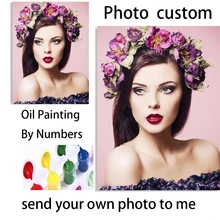 HUACAN sayılar fotoğraf özel yağlıboya kişilik DIY boya çizim tuval boyama ev dekor hediye