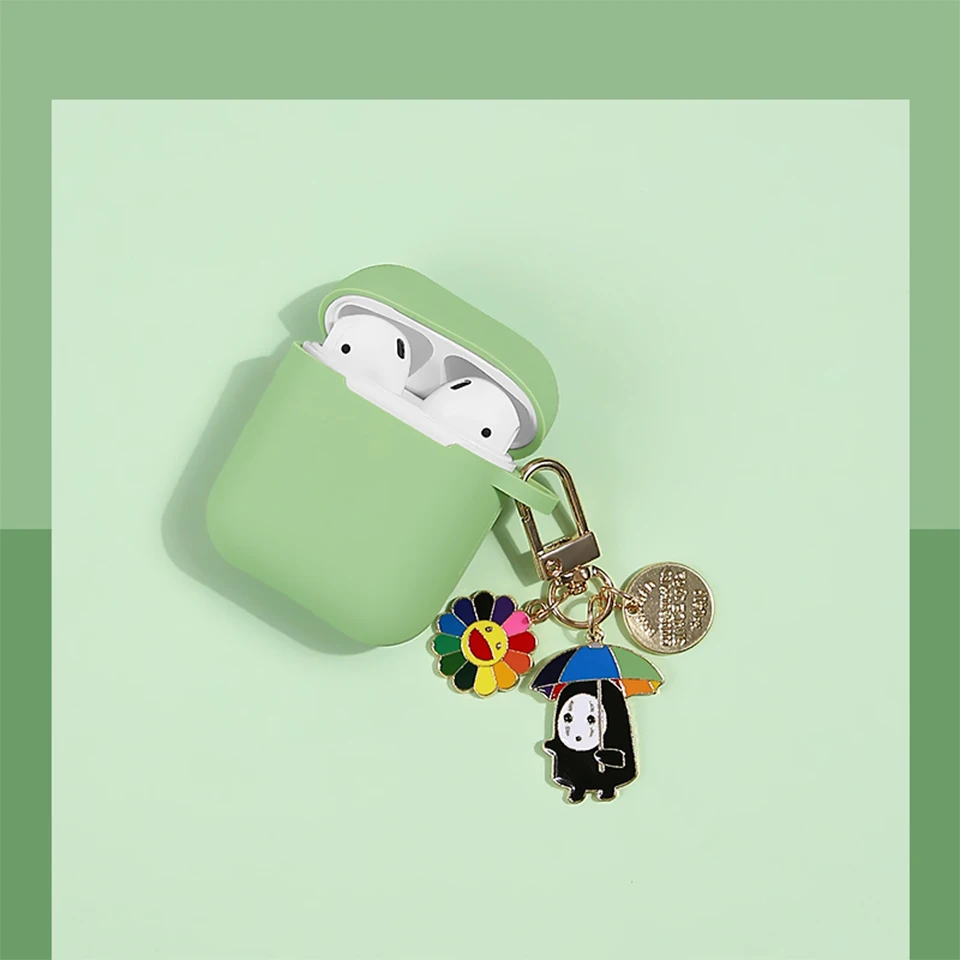 NEW Милый корейский силиконовый чехол для Apple Airpods, чехол, аксессуары, Bluetooth наушники, мультяшный защитный чехол, вишневый собачий брелок - Цвет: NEW