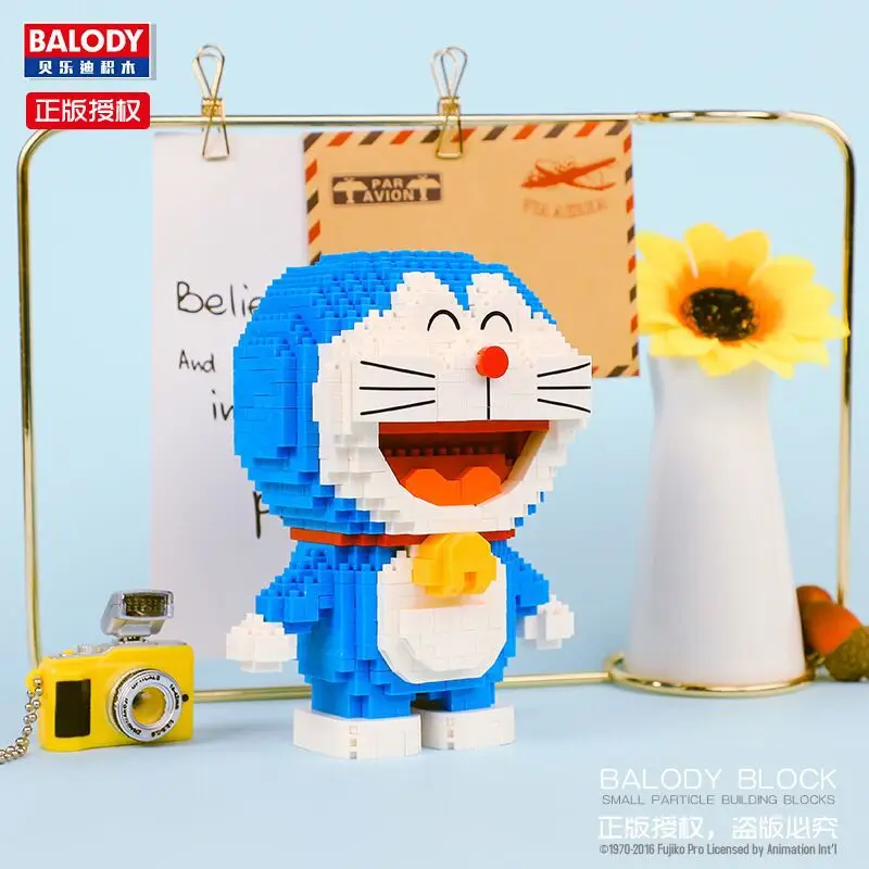 Мультяшные блоки Balody Doraemon с аукциона, фигурки аниме, строительные пластиковые блоки, игрушки для девочек, подарки для детей 16130