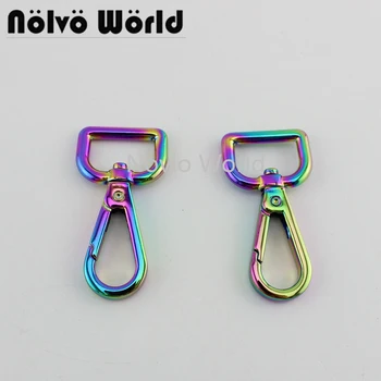 

Nolvo World 5-20-100pcs 52*19mm 3/4" rainbow metal buckle for bag dog collar clasps snap hooks carbines