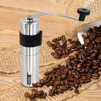 

Manual Coffee Bean Grinder Stainless Steel Adjustable Coarseness Ceramic Burr Grinder Portable for Americano Expresso Ice Drip