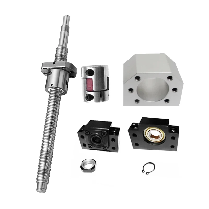 

1PC Precision Ball Screw Set Waist Nut SFU2510/3205/3210/4005/4010+End Support Bearing BKBF20/25/30+Nut Housing DSG+Coupler