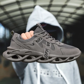 

QZHSMY Men's Vulcanize Running Shoes Rubber Hot Style Men Casual Sneaker New Breathable Loafers Comfortable Mesh Soft Size 39-45