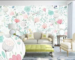 Custom wallpaper Modern hand painted european flowers children's room background wall home decoration 3d wallpaper
