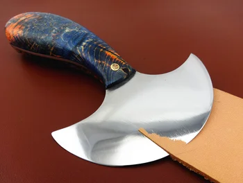 

Leather Craft Original Colored Hardwood Handle Round Blade Knife Cutter Tool 75mm - Groover Skiver Beveler Awl Slicker Burnisher
